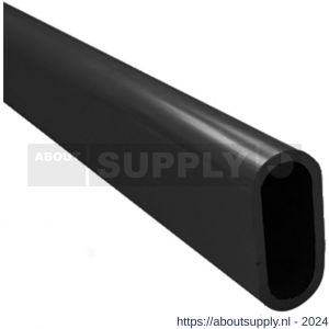 Hermeta 1019 garderobebuis recht ovaal Gardelux 1 30x14 mm L 300 cm mat zwart EAN sticker - S20101547 - afbeelding 1