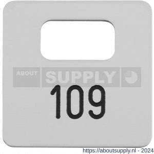 Hermeta 2100 garderobe nummerplaatje Gardelux 2 voor bezoeker zilver - S20101385 - afbeelding 1