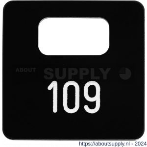 Hermeta 2100 garderobe nummerplaatje Gardelux 2 voor bezoeker zwart - S20100561 - afbeelding 1