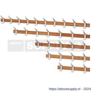 Hermeta 2680 wand garderobe kapstok serie A 3-haaks hout winkelverpakking - S20100617 - afbeelding 3