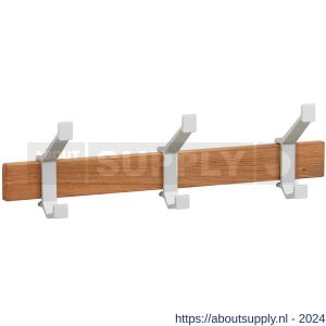 Hermeta 2680 wand garderobe kapstok serie A 3-haaks hout winkelverpakking - S20100617 - afbeelding 1