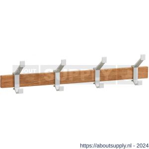 Hermeta 2681 wand garderobe kapstok serie A 4-haaks hout winkelverpakking - S20100619 - afbeelding 1
