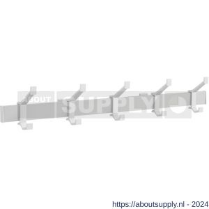 Hermeta 2682 wand garderobe kapstok serie A 5-haaks aluminium winkelverpakking - S20100620 - afbeelding 1