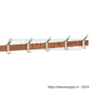 Hermeta 2682 wand garderobe kapstok serie A 5-haaks hout winkelverpakking - S20100621 - afbeelding 1