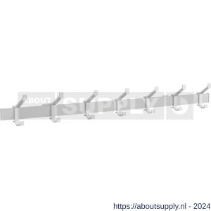 Hermeta 2684 wand garderobe kapstok serie A 7-haaks aluminium winkelverpakking - S20100622 - afbeelding 1