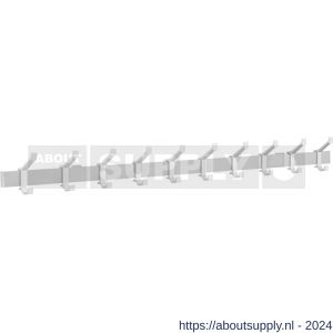 Hermeta 2685 wand garderobe kapstok serie A 10-haaks aluminium winkelverpakking - S20100624 - afbeelding 1