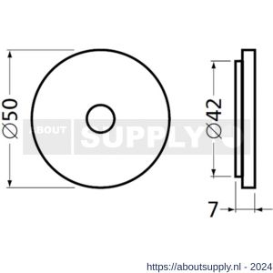 Hermeta 3531 leuninghouder zuil D=20 mm L=71 mm 2x M8 nieuw zilver EAN sticker - S20101006 - afbeelding 2