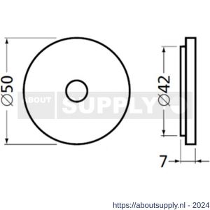 Hermeta 3564 leuninghouder rozet 60 mm met gat 8,5 mm nieuw zilver EAN sticker - S20100962 - afbeelding 2