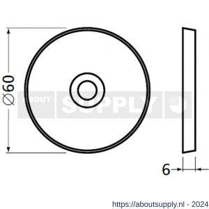 Hermeta 3566 leuninghouder rozet 82 mm met gat 8,5 mm nieuw zilver EAN sticker - S20100970 - afbeelding 2