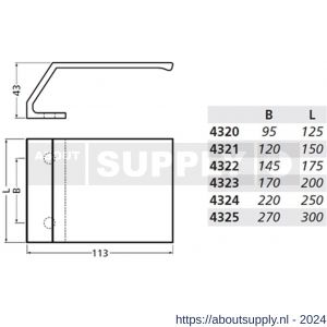 Hermeta 4321 deurduwer 150x113 mm 2x 8,5 mm nieuw zilver EAN sticker - S20100145 - afbeelding 2