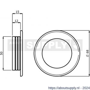 Hermeta 4555 schuifdeurkom rond 68 mm nieuw zilver EAN sticker - S20100186 - afbeelding 2