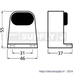 Hermeta 4730 deurbuffer vloer 55 mm naturel - S20100102 - afbeelding 2
