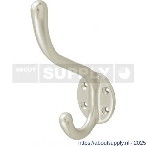 Hermeta 0010 garderobe hoed- en jashaak enkel nieuw zilver - S20100734 - afbeelding 1