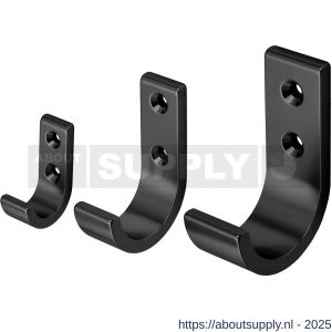 Hermeta 0554 jas- en handdoekhaak mat zwart - S20101431 - afbeelding 3