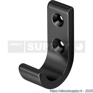 Hermeta 0554 jas- en handdoekhaak mat zwart - S20101431 - afbeelding 1