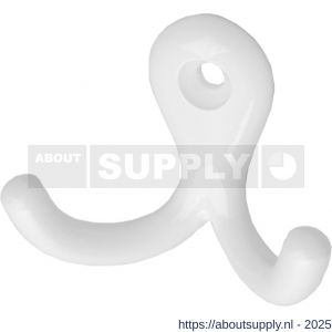 Hermeta 0560 handdoekhaak dubbel wit - S20100670 - afbeelding 1