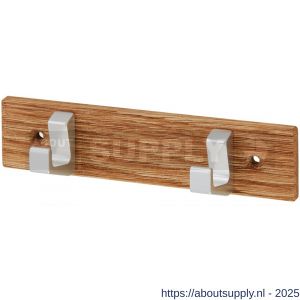 Hermeta 0652 handdoekrek 2-haaks hout-aluminium - S20100677 - afbeelding 1