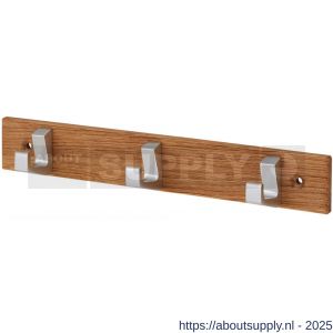 Hermeta 0653 handdoekrek 3-haaks hout-aluminium - S20100687 - afbeelding 1
