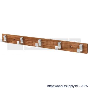 Hermeta 0655 handdoekrek 5 haaks hout-aluminium - S20100704 - afbeelding 1