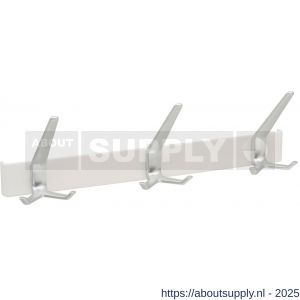 Hermeta 0863 garderobe kapstok 3x haak nummer 860 Pure White-aluminium - S20101383 - afbeelding 1
