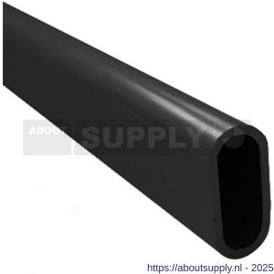 Hermeta 1019 garderobebuis recht ovaal Gardelux 1 30x14 mm L 300 cm zwart - S20101511 - afbeelding 1