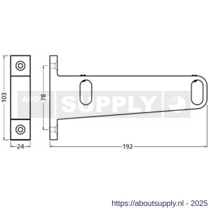 Hermeta 1082 garderobebuis steun midden Gardelux 1 type 5 mat zwart - S20101568 - afbeelding 2