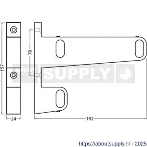 Hermeta 1090 garderobebuis steun eind links Gardelux 1 type 6 mat zwart EAN sticker - S20101571 - afbeelding 2