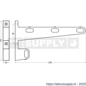 Hermeta 1142 garderobebuis steun midden Gardelux 1 type 13 mat zwart - S20101598 - afbeelding 2