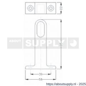 Hermeta 1190 garderobebuis plafondbevestiging steun eind Gardelux 1 nieuw zilver - S20102205 - afbeelding 2