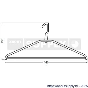 Hermeta 1262 garderobe kledinghanger Gardelux 1 zelfrichtend mat zwart - S20101634 - afbeelding 1