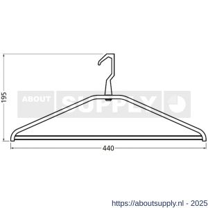 Hermeta 1264 garderobe kledinghanger Gardelux 2 niet uitneembaar mat naturel - S20100641 - afbeelding 2