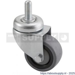 Hermeta 1355 garderobe zwenkwiel zonder rem M10x25 mm verzinkt - S20101358 - afbeelding 1