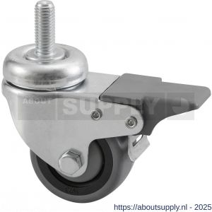 Hermeta 1356 garderobe zwenkwiel met rem M10 verzinkt - S20101359 - afbeelding 1