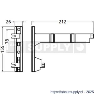 Hermeta 2092 garderobebuis steun Gardelux 2 RAL 9011 zwart - S20101829 - afbeelding 2