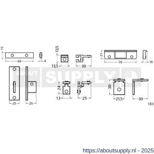 Hermeta 2150 garderobelijst T-verbinder Gardelux 2 voor lijst 2000 blank - S20100357 - afbeelding 2