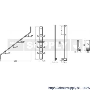 Hermeta 2351 garderobe achterplaat Gardelux 2R zwart - S20100565 - afbeelding 2