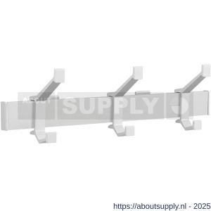 Hermeta 2680 wand garderobe kapstok serie A 3-haaks aluminium winkelverpakking - S20100616 - afbeelding 1