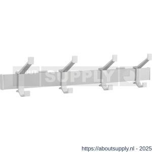 Hermeta 2681 wand garderobe kapstok serie A 4-haaks aluminium winkelverpakking - S20100618 - afbeelding 1