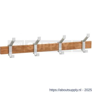 Hermeta 2681 wand garderobe kapstok serie A 4-haaks hout winkelverpakking - S20100619 - afbeelding 1