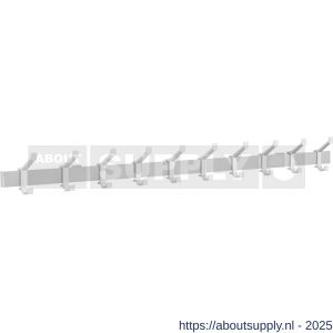 Hermeta 2685 wand garderobe kapstok serie A 10-haaks aluminium winkelverpakking - S20100624 - afbeelding 1