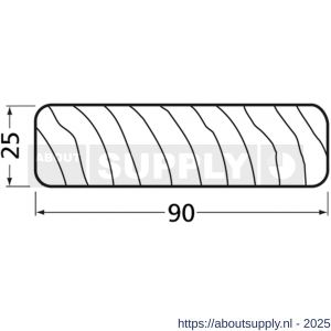 Hermeta 3007 zitbank zitdeel hout 90x25 mm meranti hardhout per meter - S20101350 - afbeelding 2