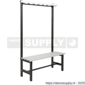 Hermeta 3027 zitbank Gardelux type 5 115 cm aluminium zitting zwart - S20101327 - afbeelding 1