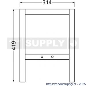 Hermeta 3063 steun voor zitbank verbindingsregel Gardelux type 3 zwart - S20101355 - afbeelding 2