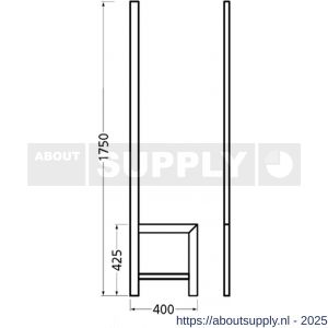 Hermeta 3075 zitbank banksteun Gardelux type 5 Gardelux vrijstaand zwart - S20101356 - afbeelding 2
