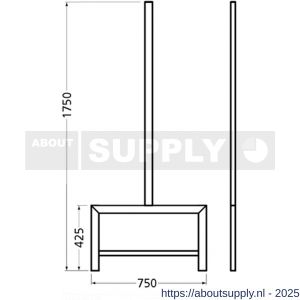 Hermeta 3076 zitbank banksteun Gardelux type 6 Gardelux vrijstaand zwart - S20101357 - afbeelding 2