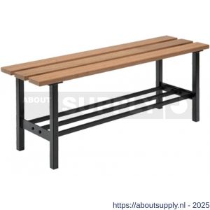 Hermeta 3080 zitbank Gardelux type 3 115 cm houten zitting met schoenenrek zwart - S20101343 - afbeelding 1