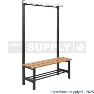 Hermeta 3085 zitbank Gardelux type 5 115 cm houten zitting met schoenenrek zwart - S20101345 - afbeelding 1