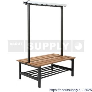 Hermeta 3090 zitbank Gardelux type 6 115 cm houten zitting met schoenenrek zwart - S20101347 - afbeelding 1