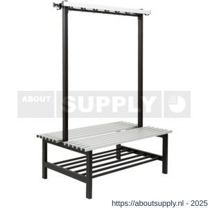 Hermeta 3092 zitbank Gardelux type 6 115 cm aluminium zitting met schoenenrek zwart - S20101335 - afbeelding 1
