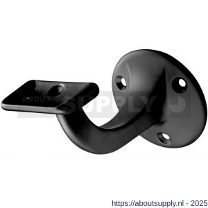 Hermeta 3507 leuninghouder 75 mm vlakzadel zwart - S20101704 - afbeelding 1
